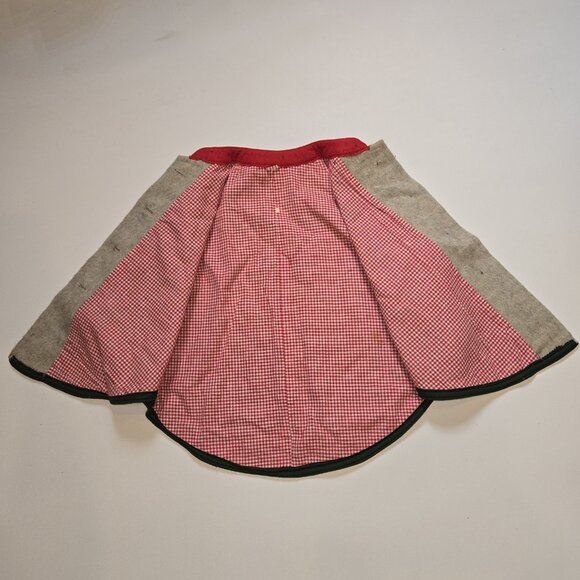 VINTAGE SALZBURGER DIRNDL GIRLS GRAY WOOL BUTTON UP GERMAN CAPE COAT 6 Used - Picture 5 of 8